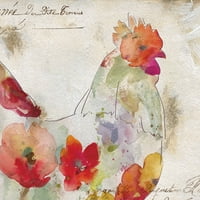 Cvjetni pijetao Carol Robinson omotano platno slikajući umjetnički tisak