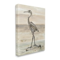 Stupell Industries Crane Bird Beach Shore Slika galerija zamotana platna za tisak zidne umjetnosti, dizajn Patricia