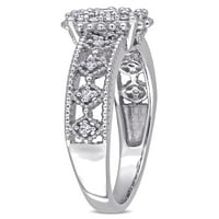 Carat T.W. Dijamantni 10K zaručnički prsten od bijelog zlata ovalnog klastera