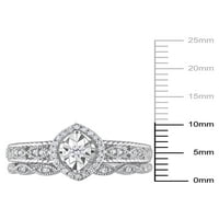 Carat T.W. Diamond Sterling Silver Marquise Halo Bridal Ring