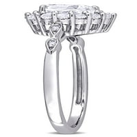 2- Carat T.G.W. Stvoren bijeli safir i dijamantski prikaz 10kt bijelog zlata halo prsten