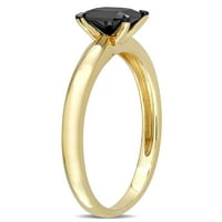 Carat T.W. Crni dijamant 14KT žuto zlato crni rodij zaručnički prsten pasijansa