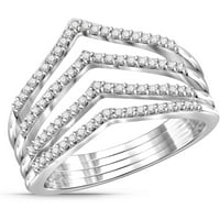 Carat T.W. Bijeli dijamantni srebrni prsten