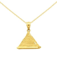 Primalno zlato karat žuto zlato piramida šarm na lancu kabela