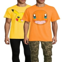 Grafičke majice Pokémon i Big Men's Pikachu & Charmander grafičke majice, 2-pack, veličine S-3xl