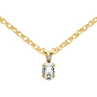 Primalno zlatno zlato dijamant i bijeli topaz privjesak za rodni kamen s lancem konopa kabela