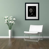 Zaštitni znak likovna umjetnost Catcher's Mask Patent Black Canvas Art by Claire Doherty, White Matte, crni okvir