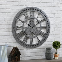 FirstIme & Co. Silver Gears Vanjski zidni sat, industrijski, analogni, 1. u