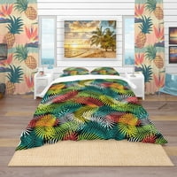 DesignArt 'tropski uzorak sa stiliziranim kokosovim lišćem tropskog pokrivača