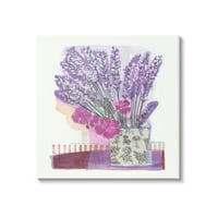 _ Sakupljene grančice lavande u kolaže, podebljano miješano Cvijeće, Galerija slika, omotano platno, tiskana zidna