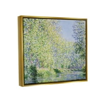 Stupell Epte River Claude Monet Classic Pejzažno slikanje Zlatni plutasti uokvireni umjetnički print zid umjetnosti