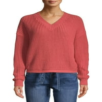 Vremenski i TRU ženski V-izrez shaker pulover pulover