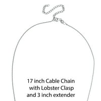 Dvobonski sterling srebrni privjesak s krugom s 17 lanac + 3 produžetak