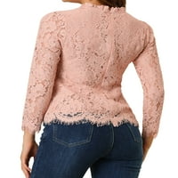 Jedinstvene ponude ženske čipke gornjeg vrha dugih rukava okrugli vrat cvjetna bluza