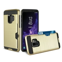 Samsung Galaxy S Slim oklopni hibridni slučaj s držačem kartice u zlatu za uporabu sa Samsung Galaxy S 5-Pack