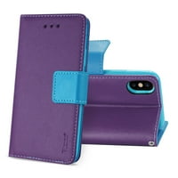 Telefon Folio Wallet Slučaj iPhone X iPhone XS 3-in-novčanik u ljubičastoj boji