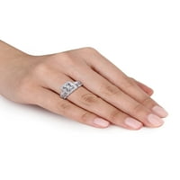 Zaručnički prsten od četvrtastog oreola od srebra s dijamantom od br.