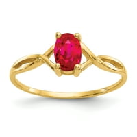 Primalno zlato karatno žuto zlato rubin rodni prsten