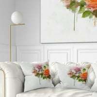 Dizajnerske ružičaste i narančaste ruže na bijeloj pozadini-Moderni šumski jastuk-18.18