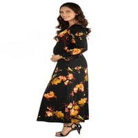24seven udobna odjeća žene padaju cvjetni majčinstvo dugih rukava maxi haljina