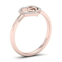 1 10CT TDW Diamond 10k Rose zlato srce u srčanom modnom prstenu