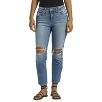 Tvrtka Silver Jeans. Ženske ošišane Traperice s ravnim nogavicama srednje visine, veličine struka 24-34