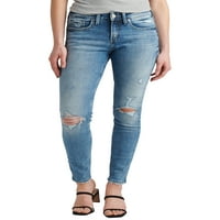 Tvrtka Silver Jeans. Ženske uske traperice srednje visine, veličine struka 24-36