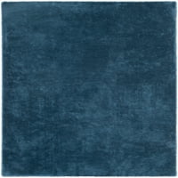 Dobro tkani opal češalj s teksturiranim jednobojnim tamnoplavim modernim krznom 2 ' 11 okrugli tepih