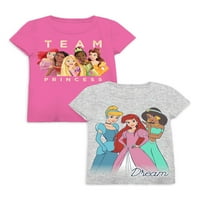 Ekskluzivne majice s princezom Disnei za djevojčice, 2 pakiranja, veličine 4-16