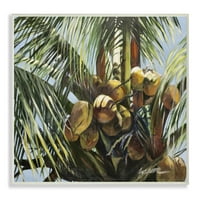 Stupell Industries Tropska palmina kokosa Zeleno žuto slikarstvo Umjetnost Umjetnička umjetnost Art -a, 13x19