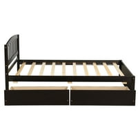Aukfa Wood Platform krevet s uzglavljem i skladištenjem - Blizanac - Modern - Espresso