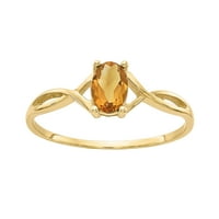 Primalno zlato karatno žuto zlato citrin rodni prsten