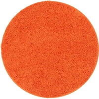Dobro tkana Madison Shag Plain Modern Solid Orange 7'10 okrugla gusta prostirka prostirka