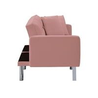 Aukfa Modern Velvet Futon Sofa, kabriolet kauč za spavanje s rukama i jastucima za dnevnu sobu