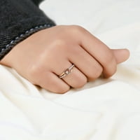 Carat T.W. Dijamantski razdvojeni dvobojni modni prsten od modnog prstena od žutog zlata od žutog zlata