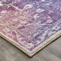 Tradicionalni apstraktni tepih s preciznim tiskom, 8.910 inča, siva i tirkizna