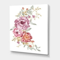 Buket ljubičastog i ružičastog cvijeća iii slikati platno umjetnički tisak
