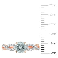 Miabella CT CT Aquamarine Ct Diamond 10KT ružičasto zlato beskonačno obljetni prsten