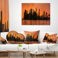Dizajnerske siluete panorame Manhattana-jastuk za bacanje-12.20