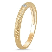 10K žuto zlato dijamantni akcentni teksturirani prsten