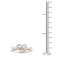 1 10-karatni dijamant od 10-karatnog ružičastog zlata otvorenog srca modni prsten