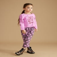 Little Star Organic Toddler Kidd Girls French Terry Hoodie, majica i set hlača, 3-komad set, veličine 12m-10