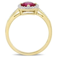 Miabella Ženska karat T.G.W. Ruby i Carat Diamond 10kt žuti zlatni halo prsten
