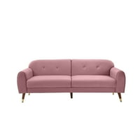 AUKFA 76 Veliki kauč za dnevnu sobu- gumb za podrugnjene drvene noge- ružičaste