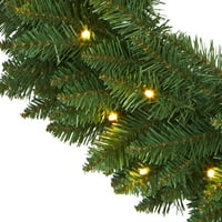 Gotovo prirodno 24 Umjetni božićni vijenac od zelenog borova sa svjetlima