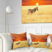 Dizajn Scenic African View sa zebra - pejzažni tiskani jastuk za bacanje - 16x16