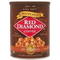 Crvena dijamantna mljevena tamno pržena kava s lješnjacima, unca