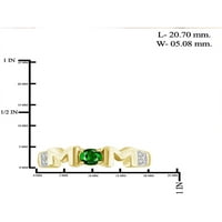 Jewelersclub Chrome Diopside prsten za rođeni nakit - 0. Carat Chrome Diopside 14K Zlatni nakit od srebrnog prstena