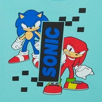 Dječaci Sonic jež Knuckles Grafička majica, 2-pack, veličine XS-XXL