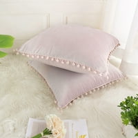Jedinstveni povoljni jastučni poklopac s pompoma za kauč blijedo ružičaste 16 16